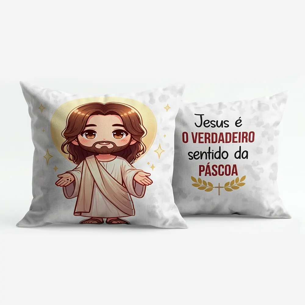 Almofada "Jesus é o verdadeiro sentido da páscoa"