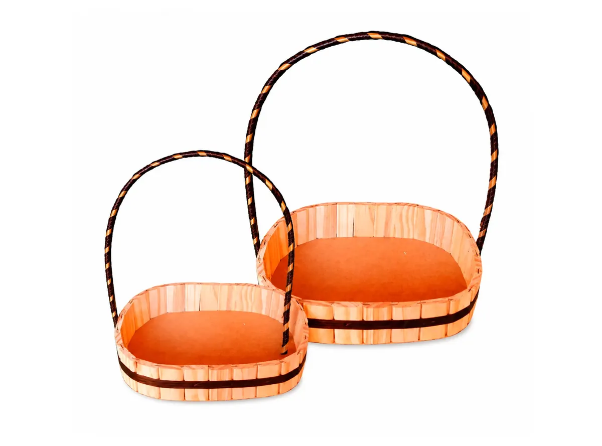 Cesta Oval de Madeira