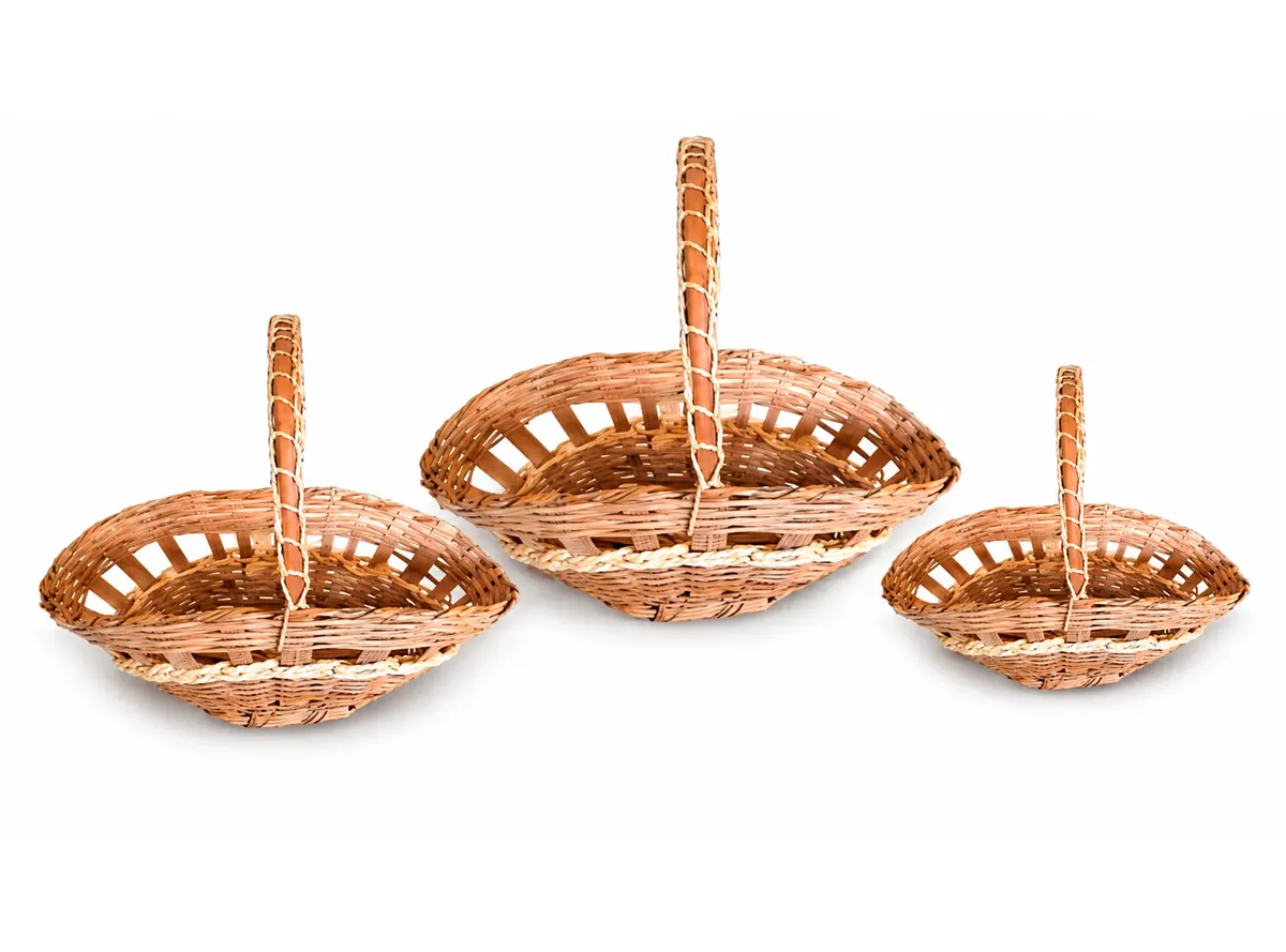 Cesta Floral com Corda Bambu