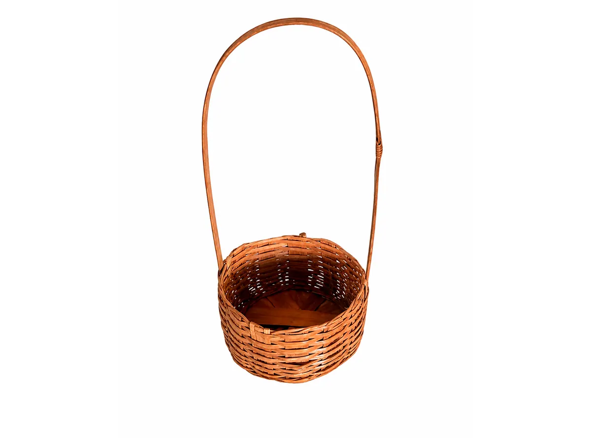 Cesta Arranjo Redondo De Bambu