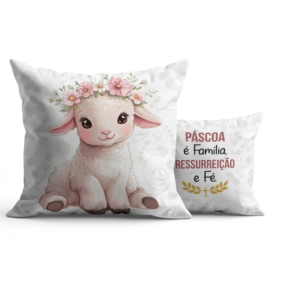 Almofada "Páscoa é familia, ressurreição e fé"