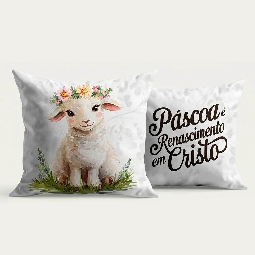 Almofada "Páscoa é renascimento em Cristo"