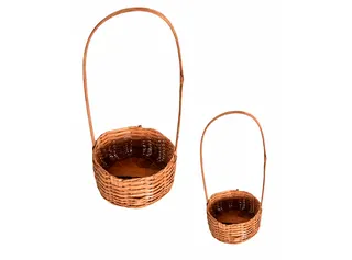 Cesta Arranjo Redondo De Bambu