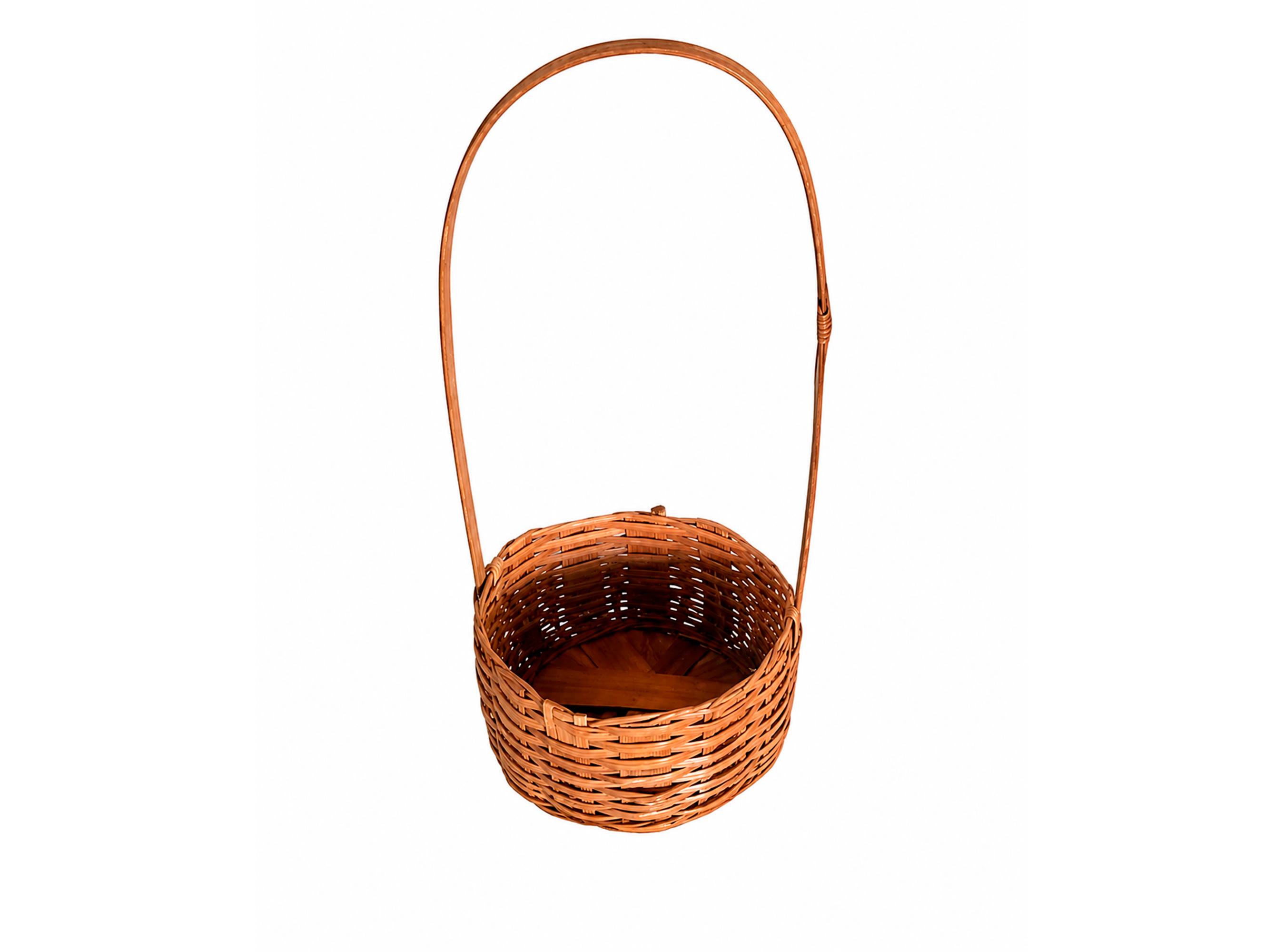 Cesta Arranjo Redondo De Bambu